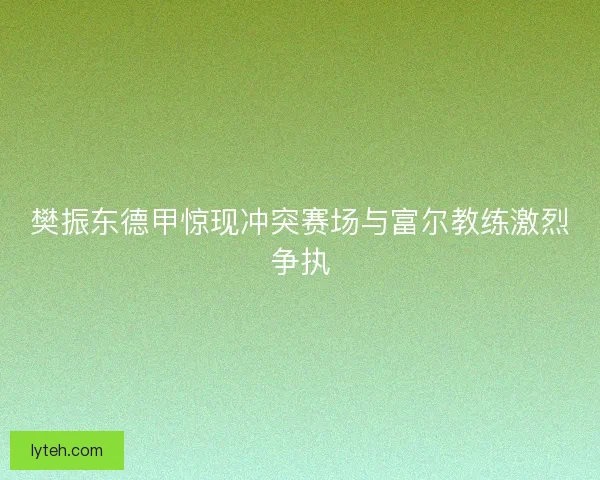 樊振东德甲惊现冲突赛场与富尔教练激烈争执